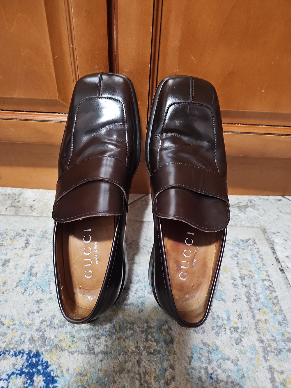 Gucci Dark Brown Leather Men Loafers Size 42E/US9